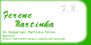 ferenc martinka business card